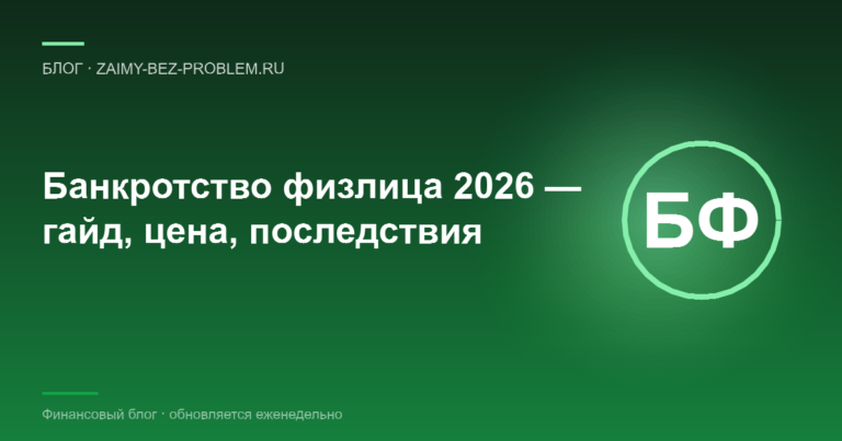 Банкротство физлица в 2026 — пошаговая инструкция, цена, последствия