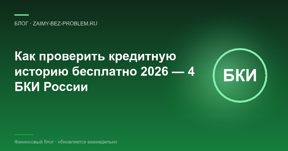 Что такое БКИ и как проверить кредитную историю бесплатно в 2026