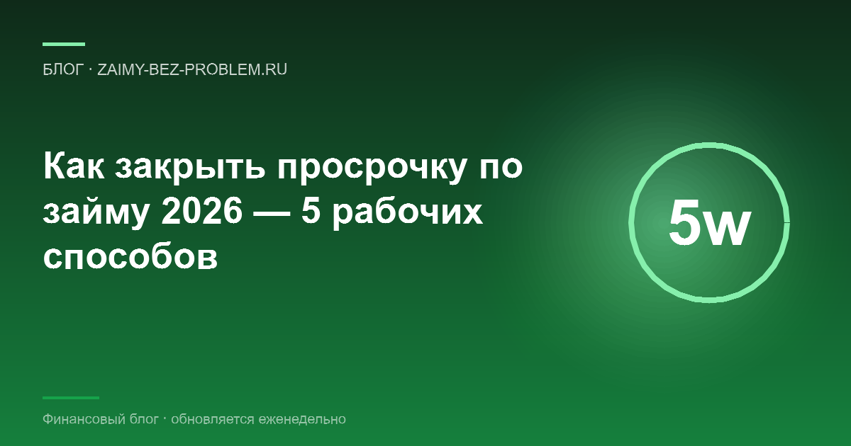 Как закрыть просрочку по займу в 2026 — 5 рабочих способов