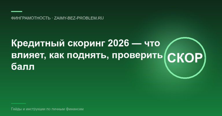 Кредитный скоринг 2026 — как банки и МФО оценивают заёмщика
