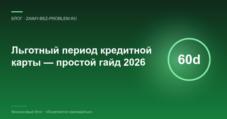 Льготный период кредитной карты простыми словами — гайд 2026