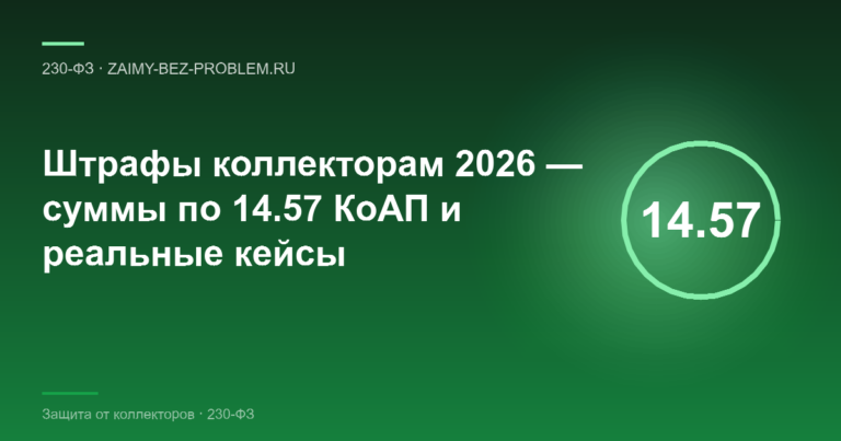 Штрафы коллекторам в 2026 — что грозит за нарушение 230-ФЗ