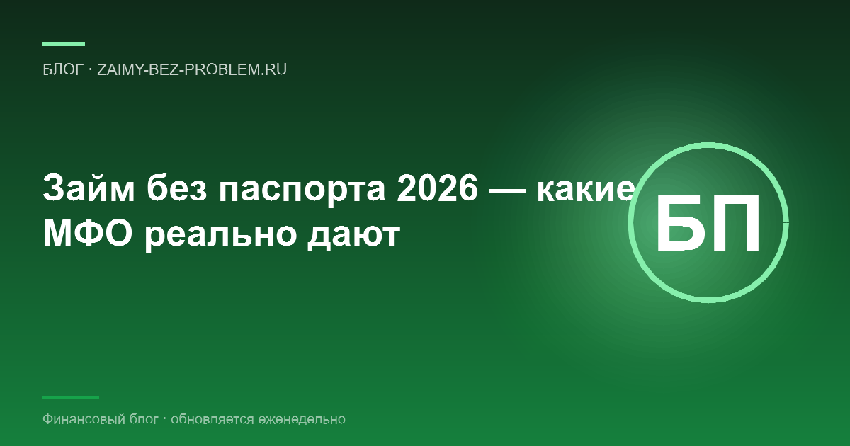 Можно ли взять займ без паспорта в 2026 году — реальные варианты