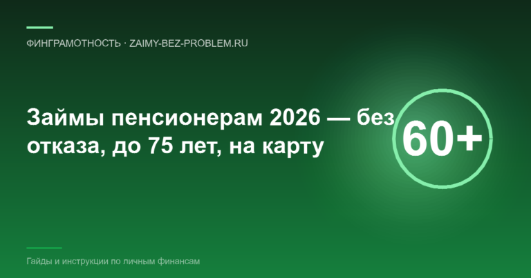 Займ для пенсионеров после 60 в 2026 — где одобрят и сколько дадут