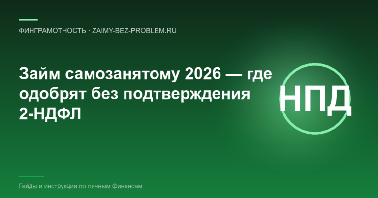 Займы для самозанятых 2026 — где реально одобрят без отказа